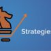 Get ready-made stock trading/ investing strategies with stockedge 14 A graphic of a chess knight piece with an orange arrow pointing upwards and the word ‘strategies’ written in white text on a blue background.