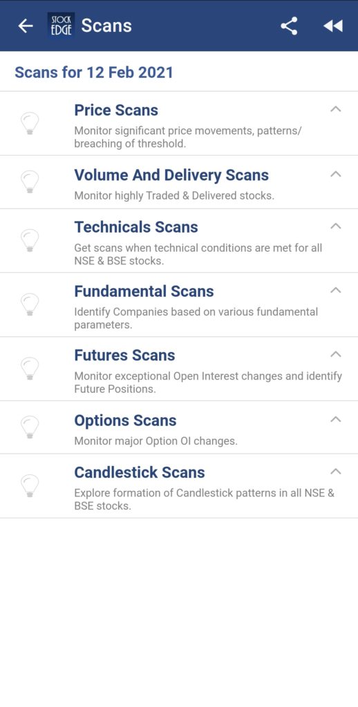 Types of stock scanner