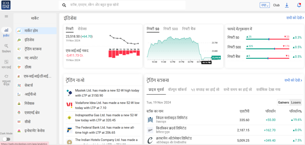 Stockedge web veriosn