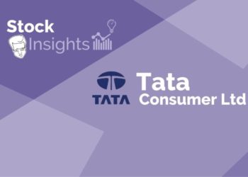 A purple background with the tata consumer ltd logo and the text "stock tsi insights i" in white