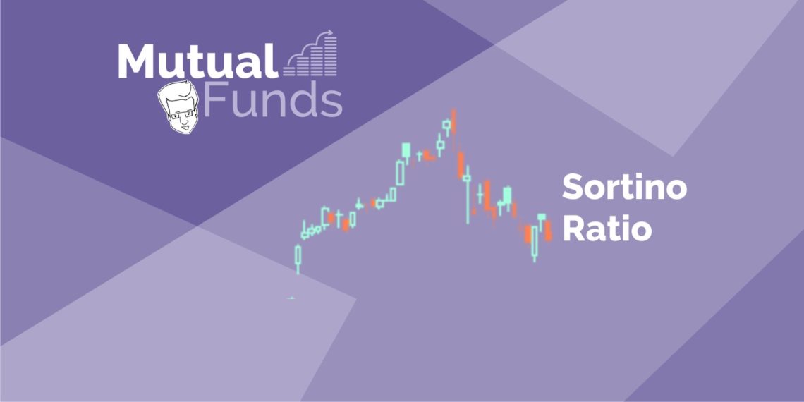 Candlestick chart of mutual fund performance with sortino ratio label.