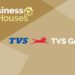 Tvs group- breaking the stereotypes - serving consumer delight 9 A graphical representation of a business house tvs group with logo in a brown background.
