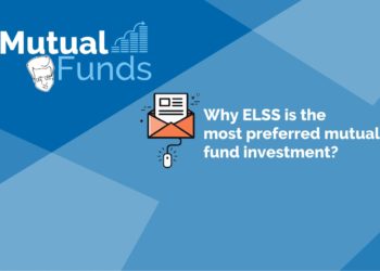 A graphic with a blue background has a white text box with black text that reads “why elss is the most preferred mutual fund investment? ” the graphic has three icons: a bull, an envelope, and a key.