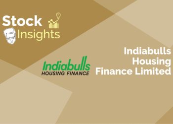 A graphic design image with the words "stock insights" and "indiabulls housing finance ltd. " in a beige background.