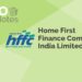 Home first finance company india limited logo with the company's name and slogan "we'll take you home" written below.