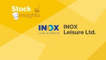 Inox leisure ltd. Logo, a blue and yellow movie reel design on a yellow background.