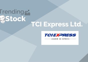 Graphic image with a grey background and white text that reads ‘trending stock tci express ltd. ’ and the company’s logo.