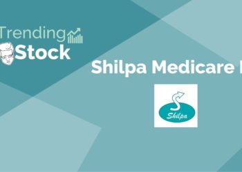 A blue background with a logo for shilpa medicare ltd. , a pharmaceutical company, in the center. The logo is white and blue and consists of the company's name in a stylized font.