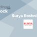 Trending stocks – surya roshni ltd. 8 A graphic image of a trending stock written and the logo of a company named "surya roshni ltd. " in a background gradient of grey color.