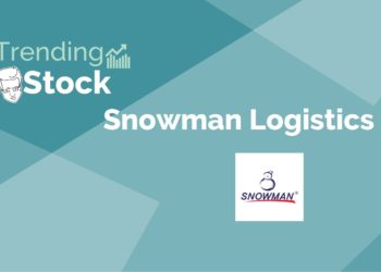 A graphic design of a trending stock for "snowman logistics ltd. '