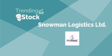 A graphic design of a trending stock for "snowman logistics ltd. '