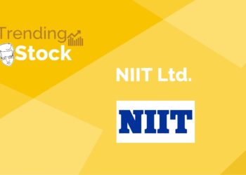 A graphic representation of the logo of a trending stock company "niit ltd. " in a yellow background.