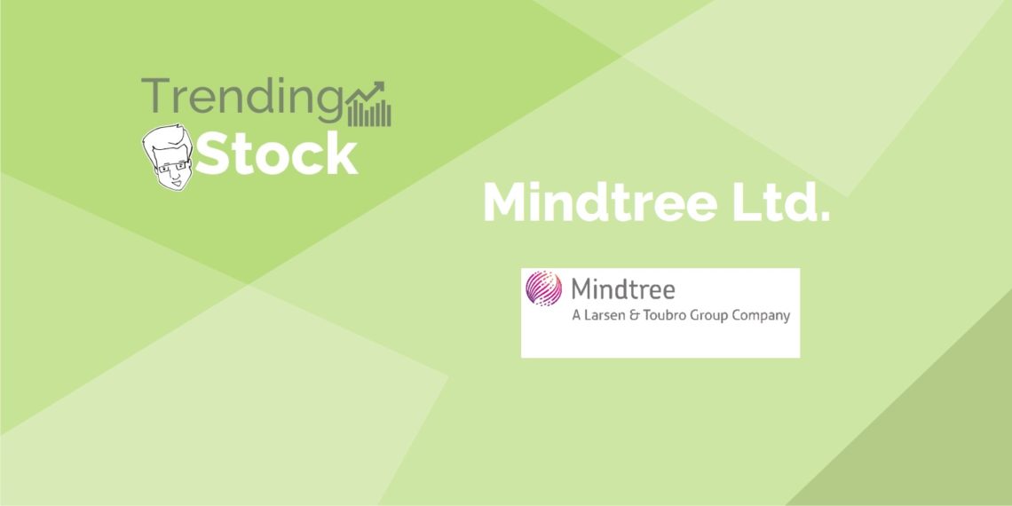A green graphic with the text ‘trending stock’ and ‘mindtree ltd. ’ with the company’s logo.