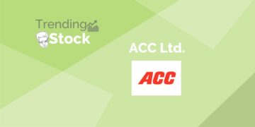 Logo of trending stock "acc ltd. " in a green background.