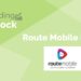A graphic representation of trending stock "route mobile ltd. " in a green background.