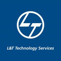 Logo of l&t technology services in adeep blue background.