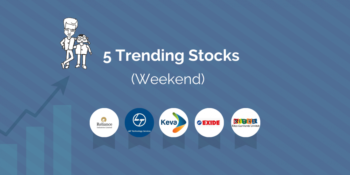 An image showing 5 trending stocks in a particular weekend