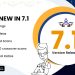 The image is a promotional graphic for the “7. 1 version release” of stock edge.