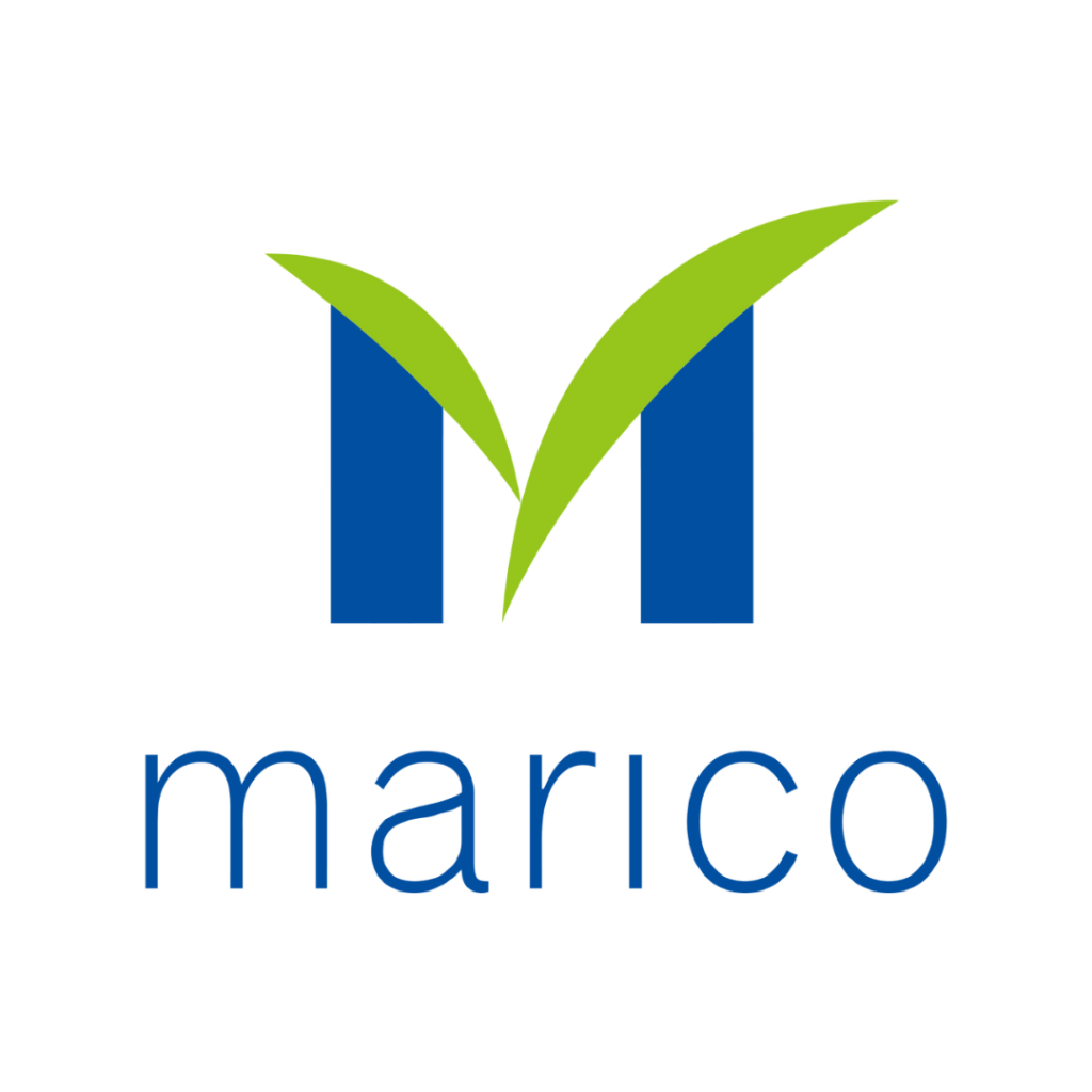 A logo of marico, a consumer goods company,