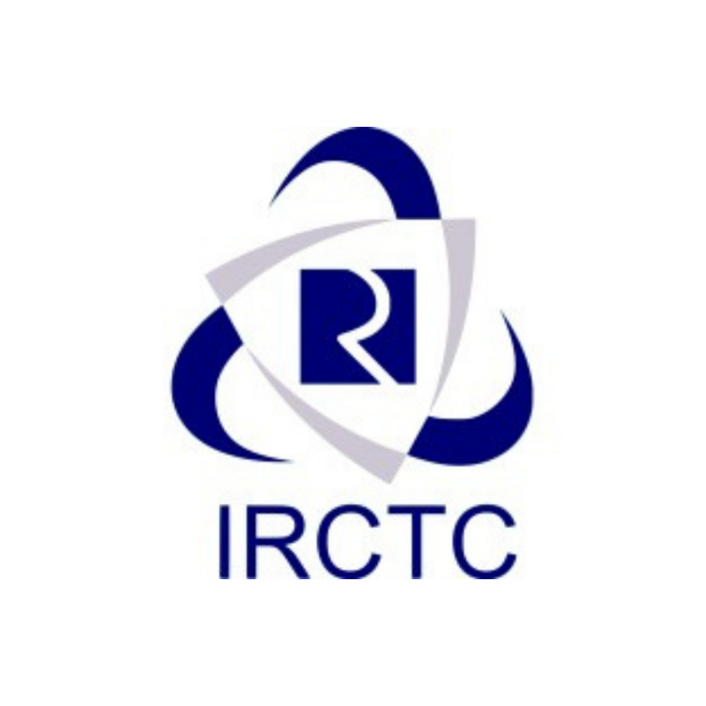 Logo of irctc (indian railway catering and tourism co-operation) in a white background.