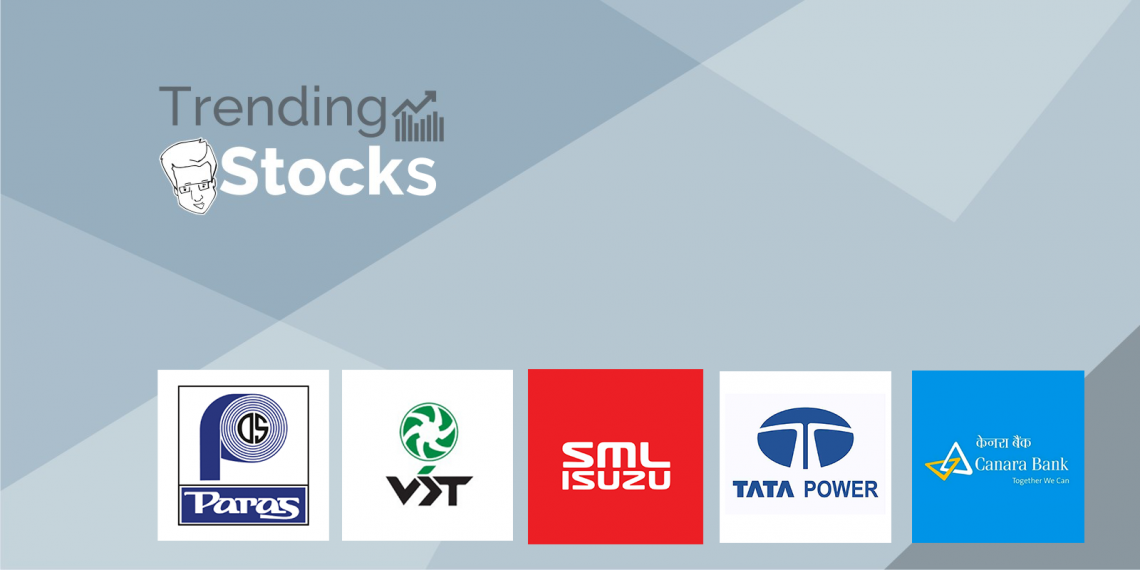 A promotional graphic for indian companies, featuring logos for tata power, paras, sml isuzu, canara bank, and tupether we can, set against a gray background with the text 
