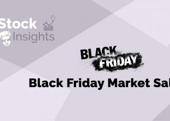 A promotional advertisement for a black friday market sale by stock insights.