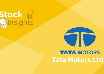 "image showcasing the text 'stock insights' and 'tata motors' alongside the company's logo. "