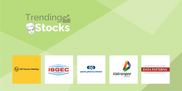 A collage of logos for six indian companies: l&t finance holdings, isgec, ajanta pharma, vakrangee, and two others.