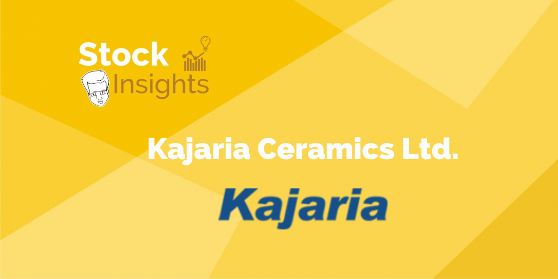 A yellow background with a blue and white logo of kajaria ceramics ltd. , a leading manufacturer of ceramic tiles in india.