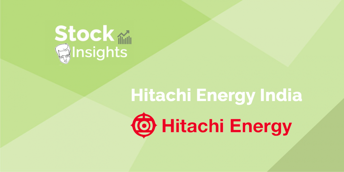 A picture with a green background showing the name and logo of hitachi energy with a broader heading of stock insights.