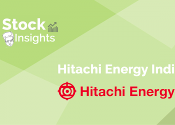 A picture with a green background showing the name and logo of hitachi energy with a broader heading of stock insights.
