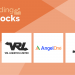 A collage of trending stock logos, including rl, angelone, vrl logistics ltd, and sona blw