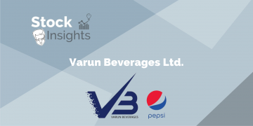 A logo of pepsico, inc. Above a logo of varun beverages ltd. , a bottler of pepsico beverages in india. The text "stock insights" is above the logos.