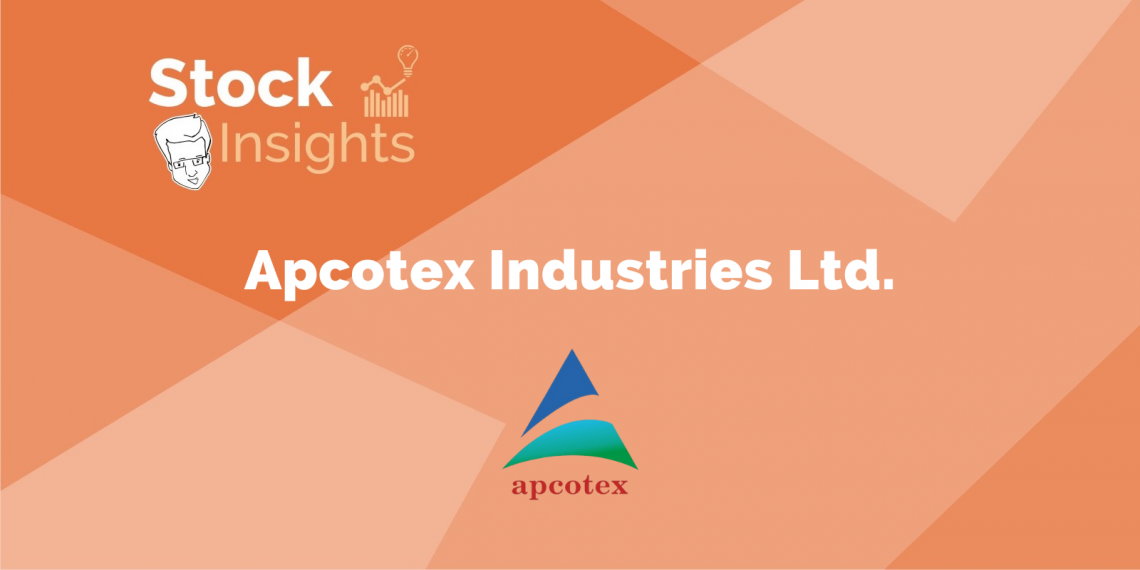 A stock insights infographic for apcotex industries ltd.