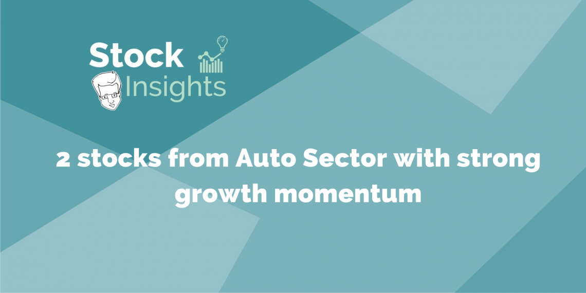 A data visualization of the top growth stocks in the indian auto sector.