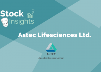 A graphic with the text "stock insights" and the company name "astec lifesciences ltd. " below it.