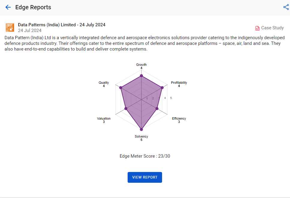 Edge report on data patterns