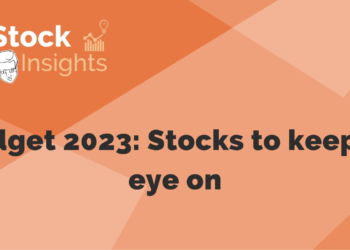 Banner highlighting key stocks to watch in the context of the upcoming indian budget 2023.