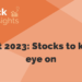 Budget 2023: stocks to keep an eye on 39 Banner highlighting key stocks to watch in the context of the upcoming indian budget 2023.