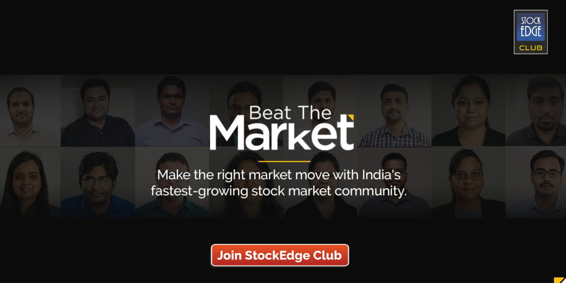 A banner image for stockedge club with blurred faces and text that reads ‘beat the market. Make the right market move with india’s fastest-growing stock market community. Join stockedge club