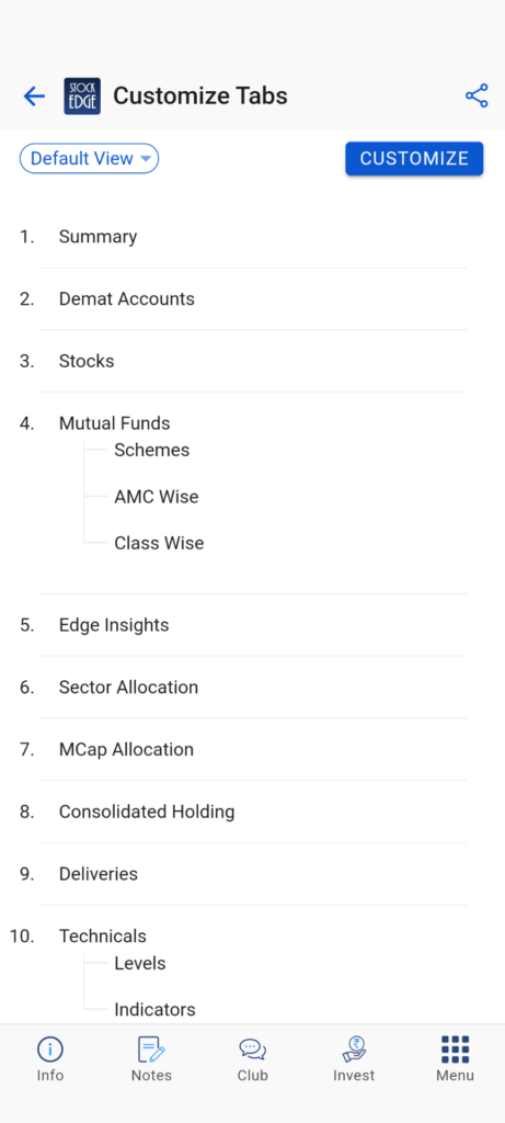 Customizing your portfolio