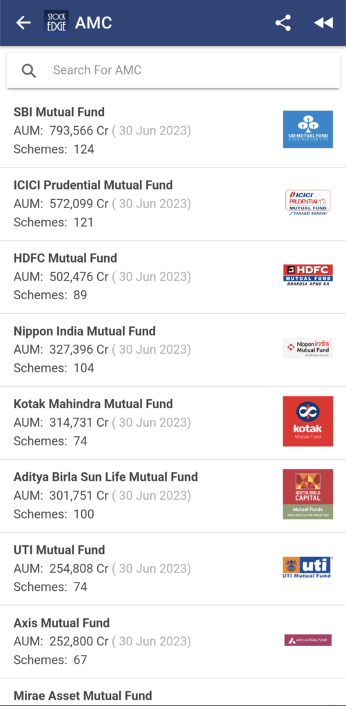 A list of top mutual fund companies in india by assets under management and number of schemes.