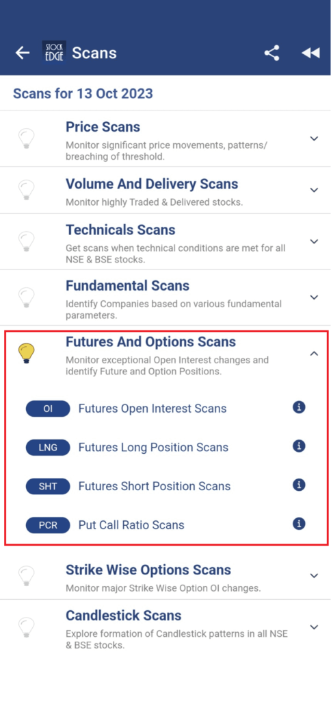 Categories of f&o scans by sockedge