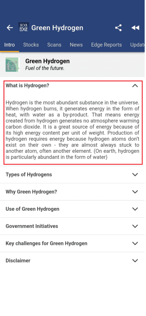 Investment theme of green hydrogen