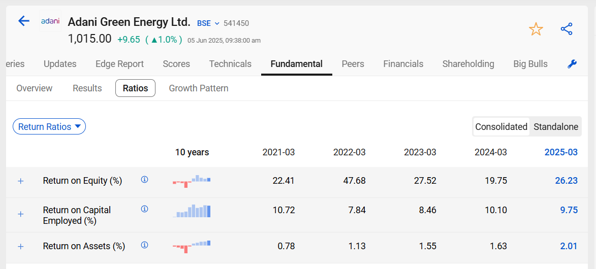 Adani green return ratios
