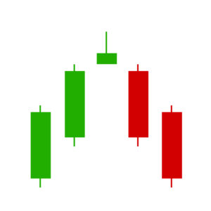 Illustration of a shooting star candlestick pattern