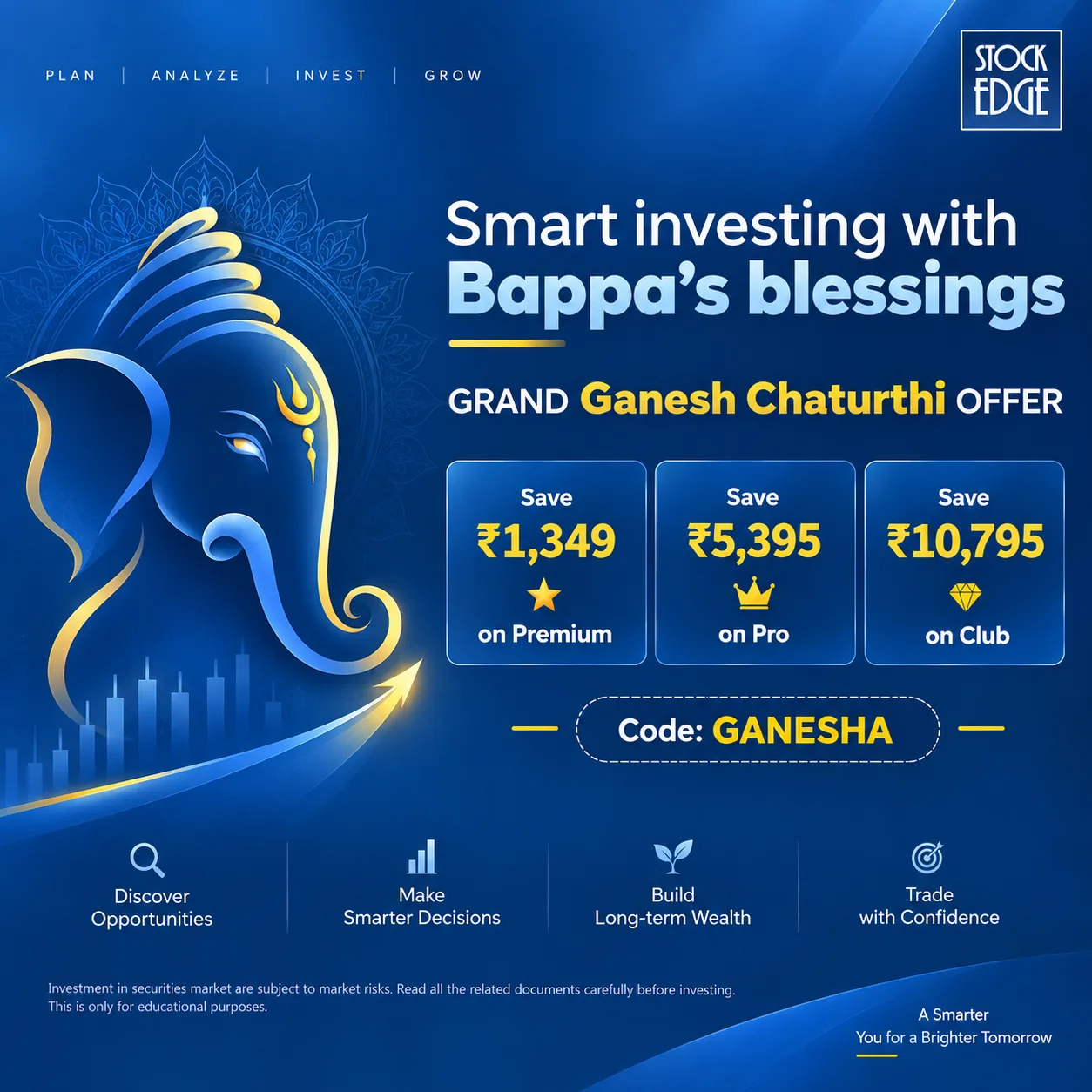 Ganesha Offer 45% Off on StockEdge plans.
