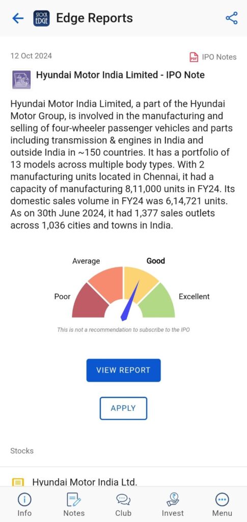 Hyundai motor india ipo notes details