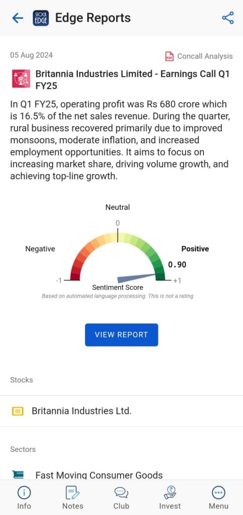 Check out the concall analysis of britannia ltd to analyze the fundamentals