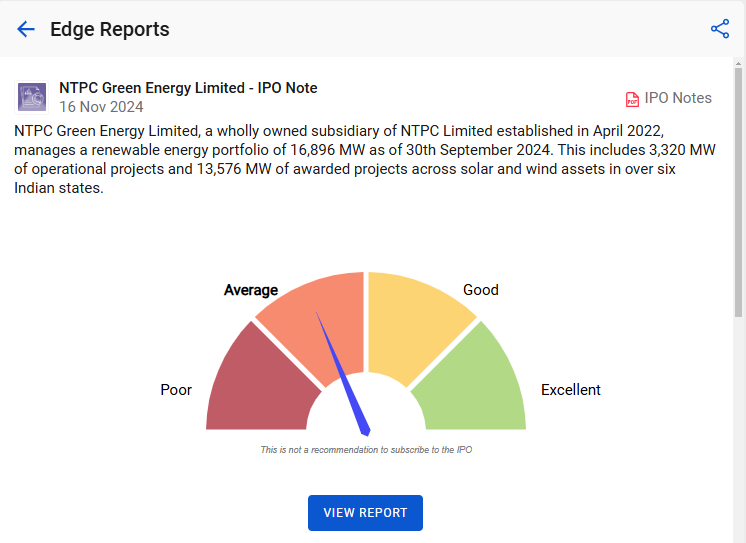 Check out the ipo notes of ntpc green energy ltd